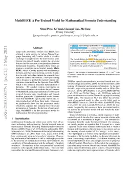 MathBERT: A Pre-Trained Model for Mathematical Formula Understanding