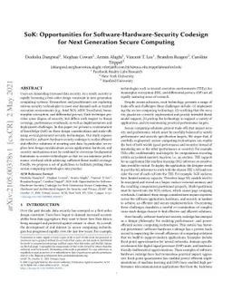 SoK: Opportunities for Software-Hardware-Security Codesign for Next
  Generation Secure Computing