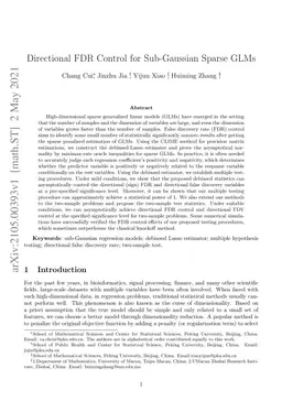 Directional FDR Control for Sub-Gaussian Sparse GLMs
