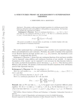 A structured proof of Kolmogorov's Superposition Theorem