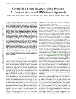 Controlling Smart Inverters using Proxies: A Chance-Constrained
  DNN-based Approach