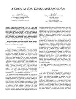 A survey on VQA_Datasets and Approaches