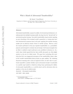 Who's Afraid of Adversarial Transferability?