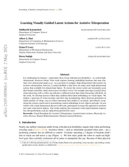 Learning Visually Guided Latent Actions for Assistive Teleoperation
