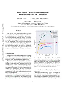 Single-Training Collaborative Object Detectors Adaptive to Bandwidth and
  Computation
