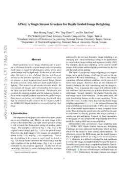 S3Net: A Single Stream Structure for Depth Guided Image Relighting