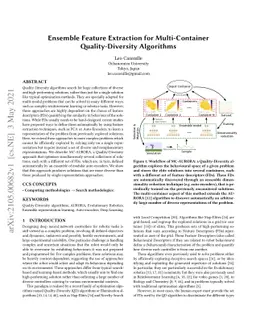 Ensemble Feature Extraction for Multi-Container Quality-Diversity
  Algorithms