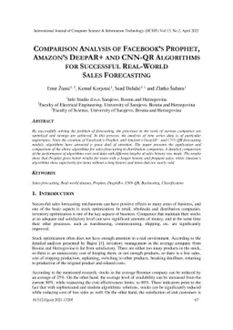 Comparison Analysis of Facebook's Prophet, Amazon's DeepAR+ and CNN-QR
  Algorithms for Successful Real-World Sales Forecasting