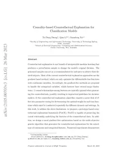 Causality-based Counterfactual Explanation for Classification Models