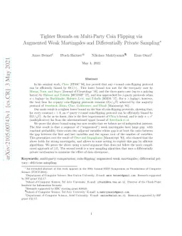 Tighter Bounds on Multi-Party Coin Flipping via Augmented Weak
  Martingales and Differentially Private Sampling