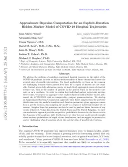 Approximate Bayesian Computation for an Explicit-Duration Hidden Markov
  Model of COVID-19 Hospital Trajectories