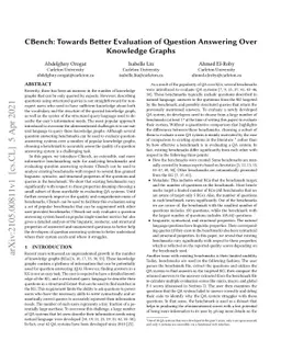 CBench: Towards Better Evaluation of Question Answering Over Knowledge
  Graphs
