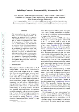 Switching Contexts: Transportability Measures for NLP