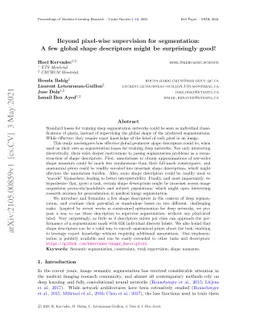 Beyond pixel-wise supervision for segmentation: A few global shape
  descriptors might be surprisingly good!