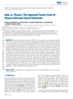 Data vs. Physics: The Apparent Pareto Front of Physics-Informed Neural
  Networks