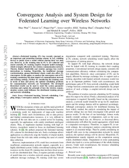 Convergence Analysis and System Design for Federated Learning over
  Wireless Networks