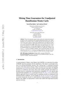 Mixing Time Guarantees for Unadjusted Hamiltonian Monte Carlo