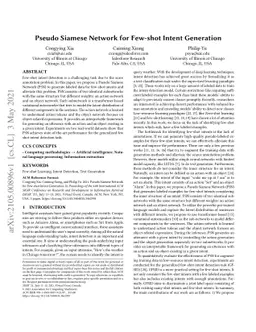 Pseudo Siamese Network for Few-shot Intent Generation