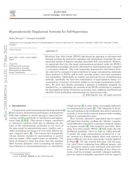 Hyperspherically Regularized Networks for Self-Supervision