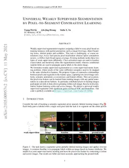Universal Weakly Supervised Segmentation by Pixel-to-Segment Contrastive
  Learning