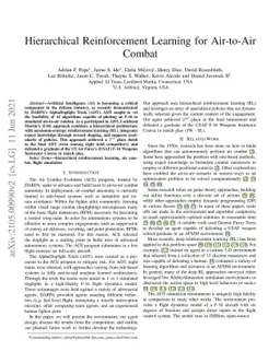 Hierarchical Reinforcement Learning for Air-to-Air Combat