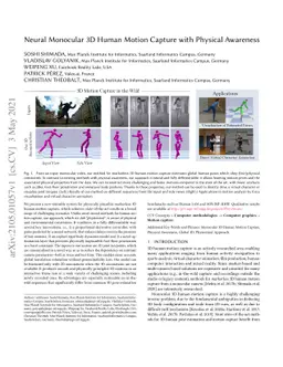 Neural Monocular 3D Human Motion Capture with Physical Awareness