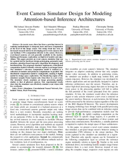 Event Camera Simulator Design for Modeling Attention-based Inference
  Architectures