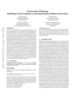 Trust-Aware Planning: Modeling Trust Evolution in Iterated Human-Robot
  Interaction