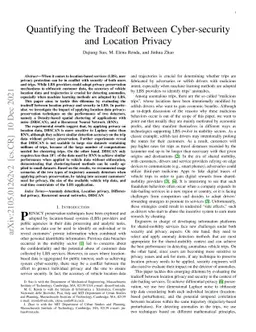 Quantifying the Tradeoff Between Cybersecurity and Location Privacy