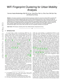 WiFi Fingerprint Clustering for Urban Mobility Analysis
