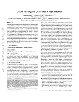 Graph Pooling via Coarsened Graph Infomax