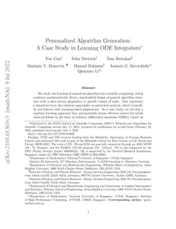 Personalized Algorithm Generation: A Case Study in Learning ODE
  Integrators