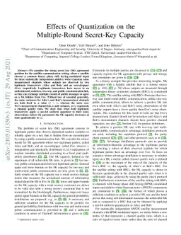 Effects of Quantization on the Multiple-Round Secret-Key Capacity