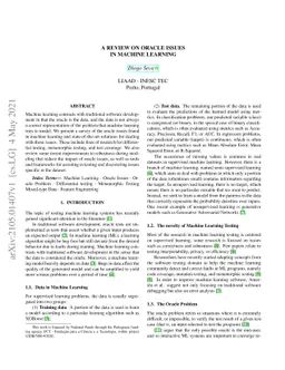 A Review on Oracle Issues in Machine Learning