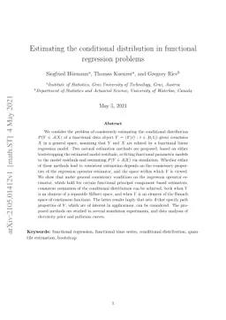 Estimating the conditional distribution in functional regression
  problems