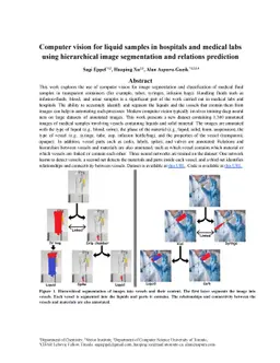 Computer vision for liquid samples in hospitals and medical labs using
  hierarchical image segmentation and relations prediction