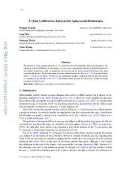 A Finer Calibration Analysis for Adversarial Robustness