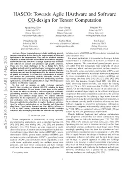 HASCO: Towards Agile HArdware and Software CO-design for Tensor
  Computation