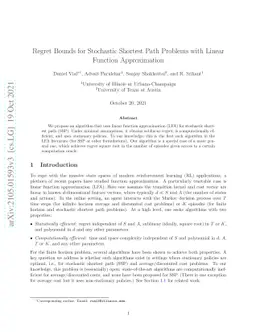 Regret Bounds for Stochastic Shortest Path Problems with Linear Function
  Approximation