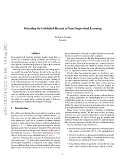 Poisoning the Unlabeled Dataset of Semi-Supervised Learning