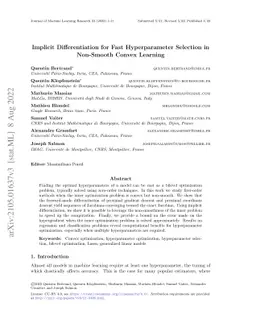 Implicit differentiation for fast hyperparameter selection in non-smooth
  convex learning