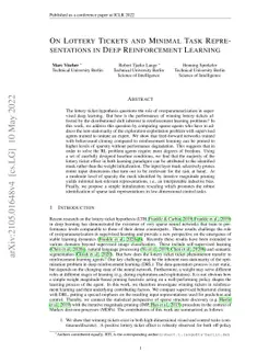 On Lottery Tickets and Minimal Task Representations in Deep
  Reinforcement Learning