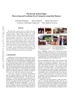 The Pursuit of Knowledge: Discovering and Localizing Novel Categories
  using Dual Memory