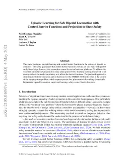 Episodic Learning for Safe Bipedal Locomotion with Control Barrier
  Functions and Projection-to-State Safety