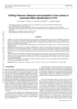 Drifting Features: Detection and evaluation in the context of automatic
  RRLs identification in VVV