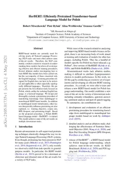 HerBERT: Efficiently Pretrained Transformer-based Language Model for
  Polish