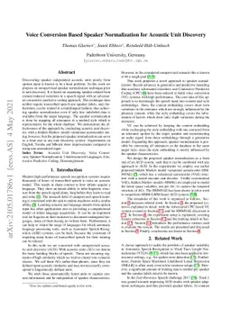 Voice Conversion Based Speaker Normalization for Acoustic Unit Discovery