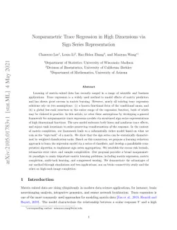 Nonparametric Trace Regression in High Dimensions via Sign Series
  Representation