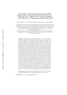 Generative Adversarial Networks (GAN) Powered Fast Magnetic Resonance
  Imaging -- Mini Review, Comparison and Perspectives