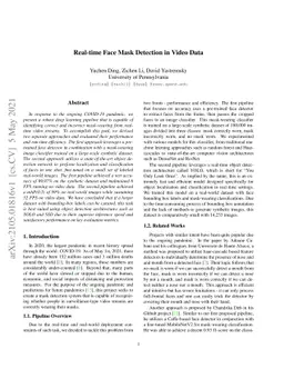 Real-time Face Mask Detection in Video Data